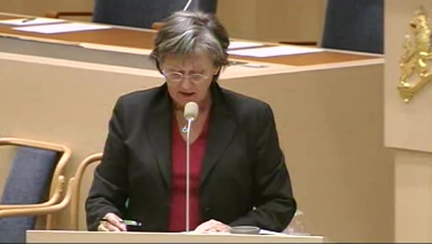 Stillbild från Interpellationsdebatt, Ekonomin för förtidspensionärer