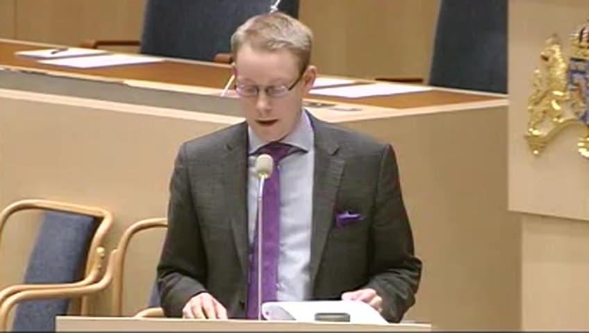 Stillbild från Interpellationsdebatt, Sveriges inställning till Frontex kränkningar av asylrätten
