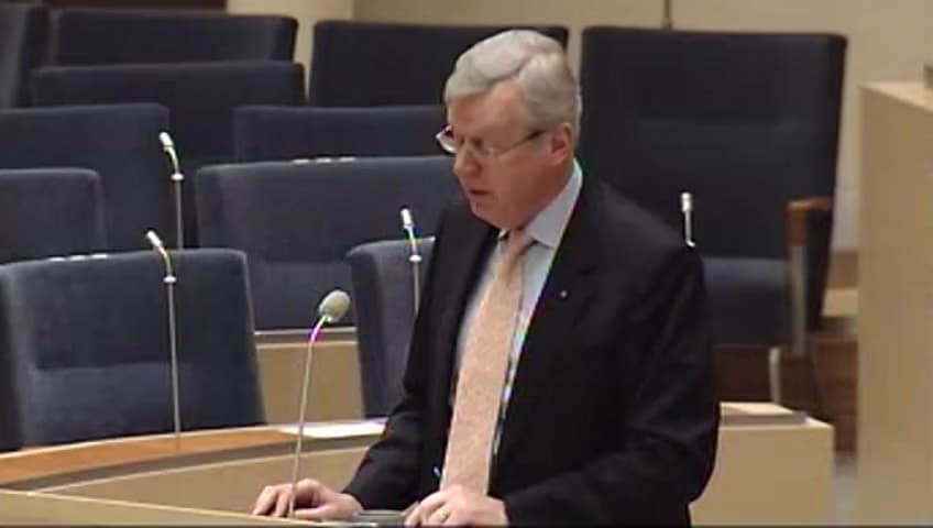 Stillbild från Interpellationsdebatt, Stabilitetsprogram för banksektorn