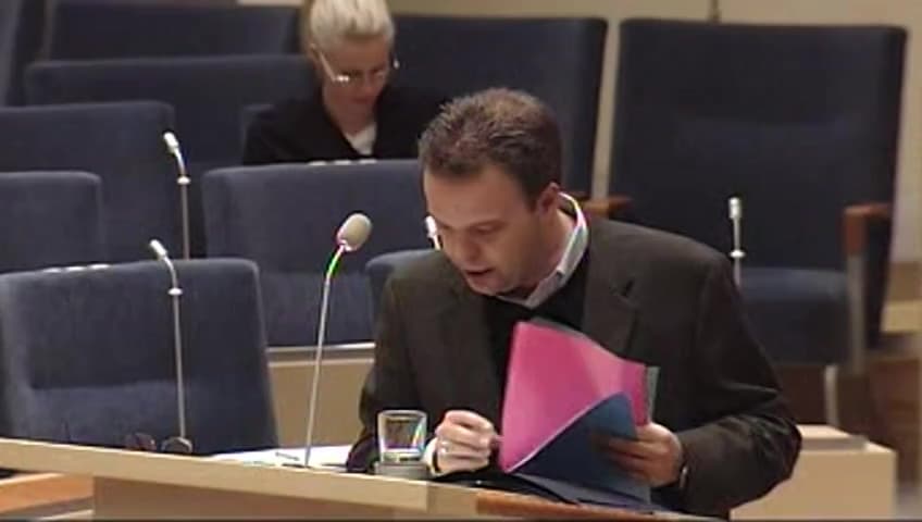 Stillbild från Interpellationsdebatt, A-kassans regelverk som hinder för arbetslösas samhällsengagemang
