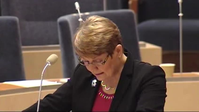 Stillbild från Interpellationsdebatt, Demokratisk insyn i Posten AB under och efter den föreslagna fusionen med Posten Danmark