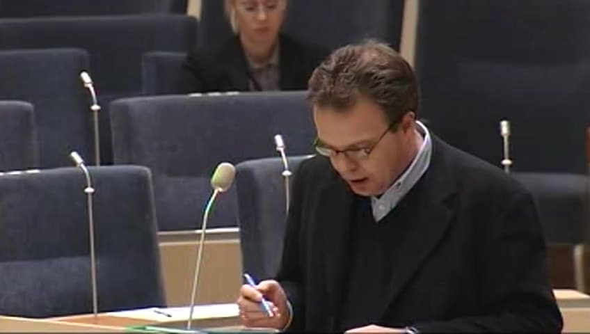 Stillbild från Interpellationsdebatt, Omställningsavtal