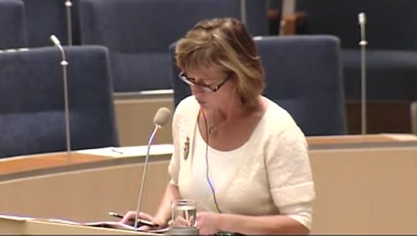 Stillbild från Interpellationsdebatt, Regeringens hantering av presstödet