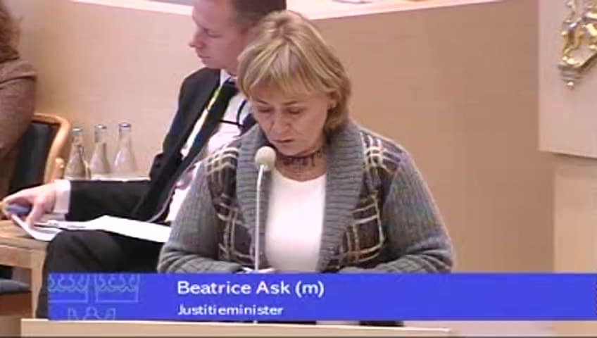 Stillbild från Interpellationsdebatt, Könsblind regeringsform
