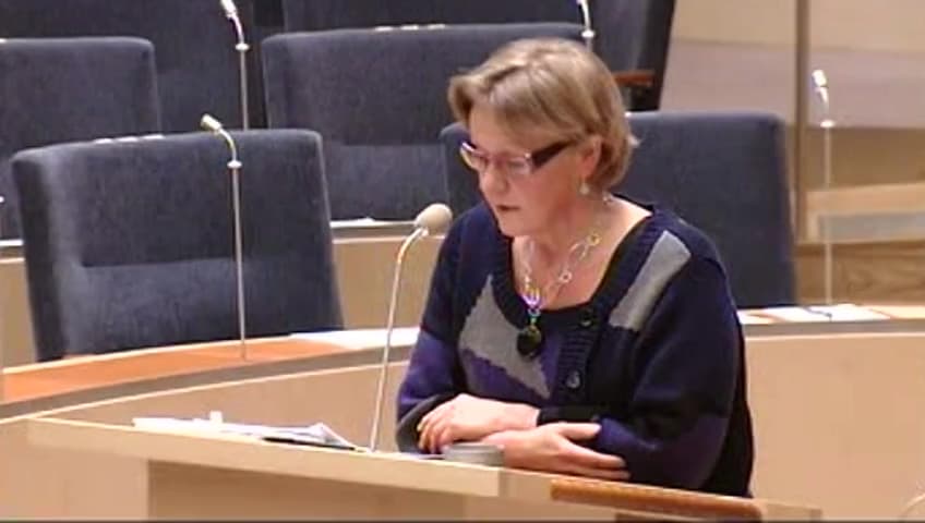Stillbild från Interpellationsdebatt, Service efter nedläggningen av Svensk Kassaservice