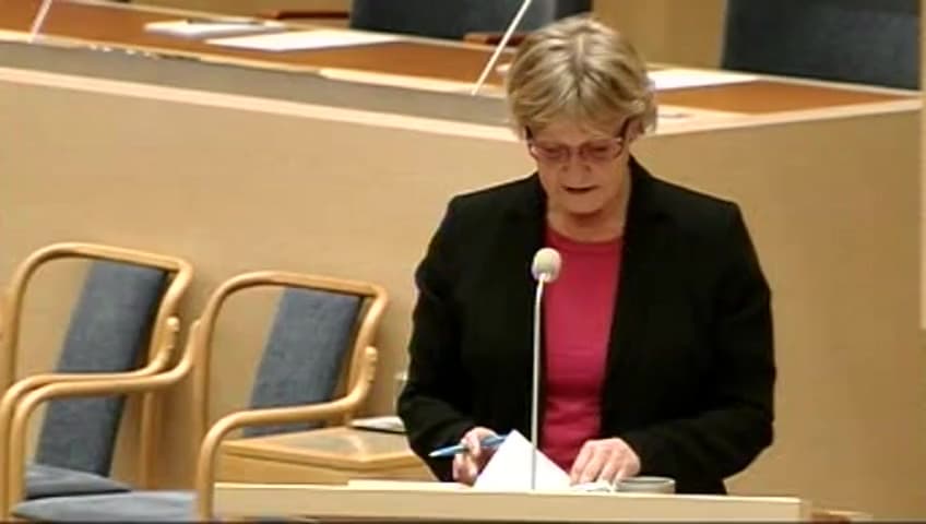 Stillbild från Interpellationsdebatt, Fastighetsboxar som arbetsmiljöfråga