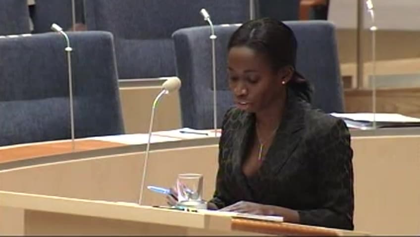 Stillbild från Interpellationsdebatt, Motverkande av diskriminering i arbetslivet