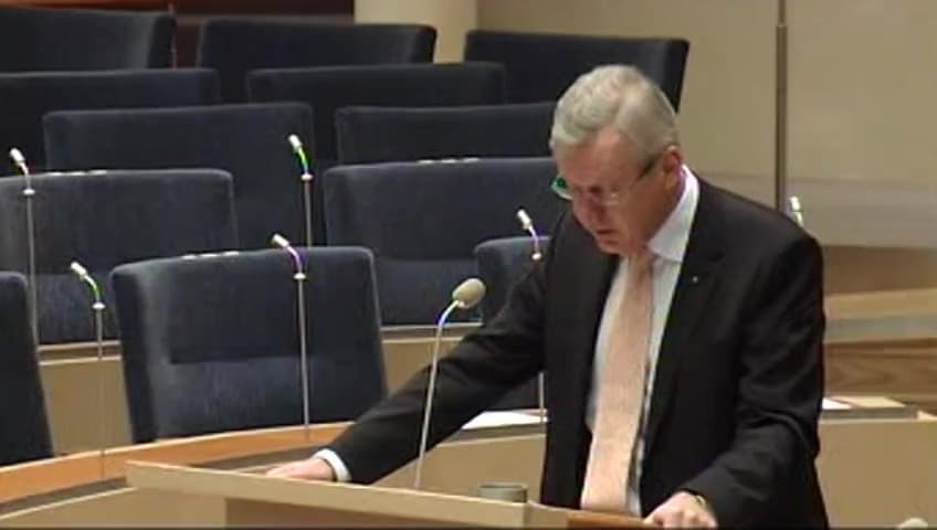 Stillbild från Interpellationsdebatt, Statens ägande i Nordea och SBAB