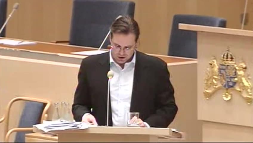 Stillbild från Interpellationsdebatt, Propositionen om personalliggare och oannonserade kontrollbesök