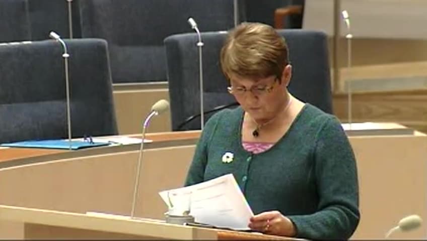 Stillbild från Interpellationsdebatt, Konsekvenser av en avveckling av Sveriges deltagande i Arianeprogrammet
