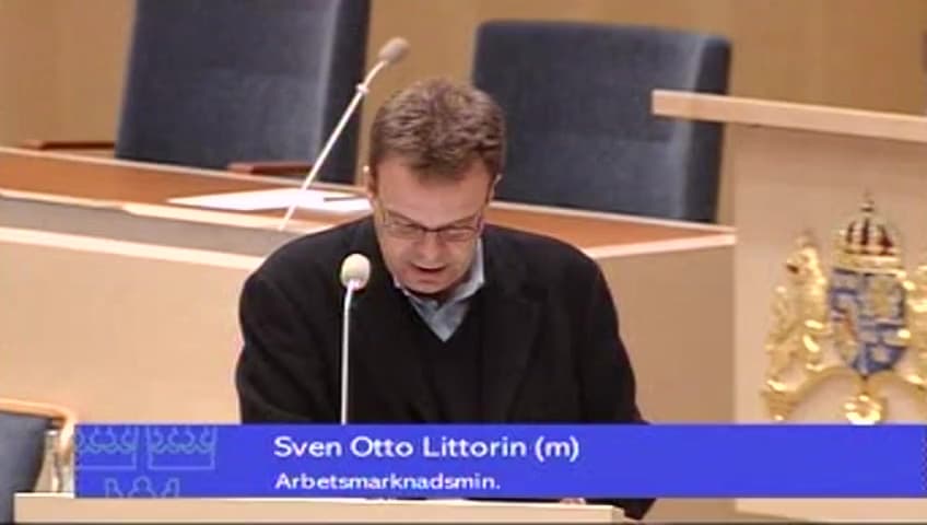 Stillbild från Interpellationsdebatt, Ungdomsanställningar