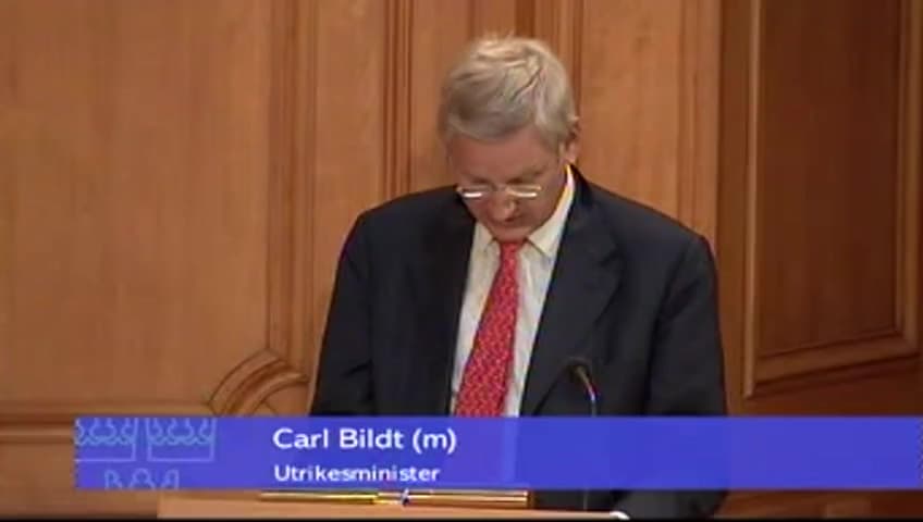 Stillbild från Interpellationsdebatt, Sveriges agerande om mänskliga rättigheter under OS