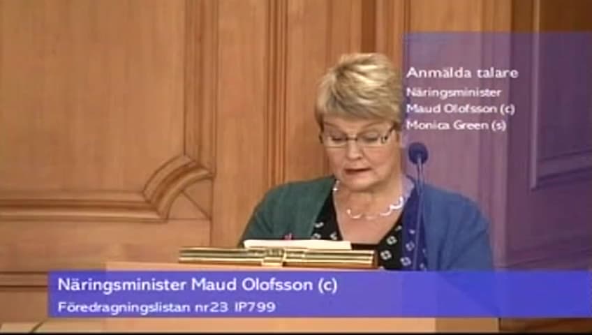 Stillbild från Interpellationsdebatt, Nedläggning av bensinmackar och servicen på landsbygden