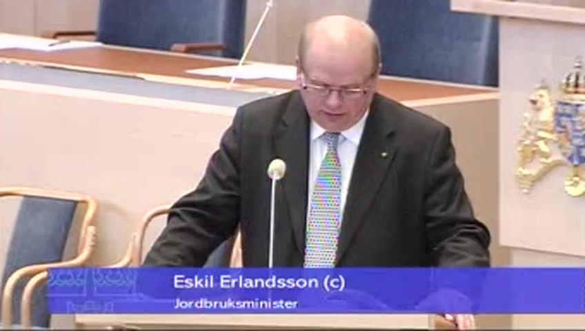 Stillbild från Interpellationsdebatt, Musselodling som en viktig del av vattenbruket i Västsverige