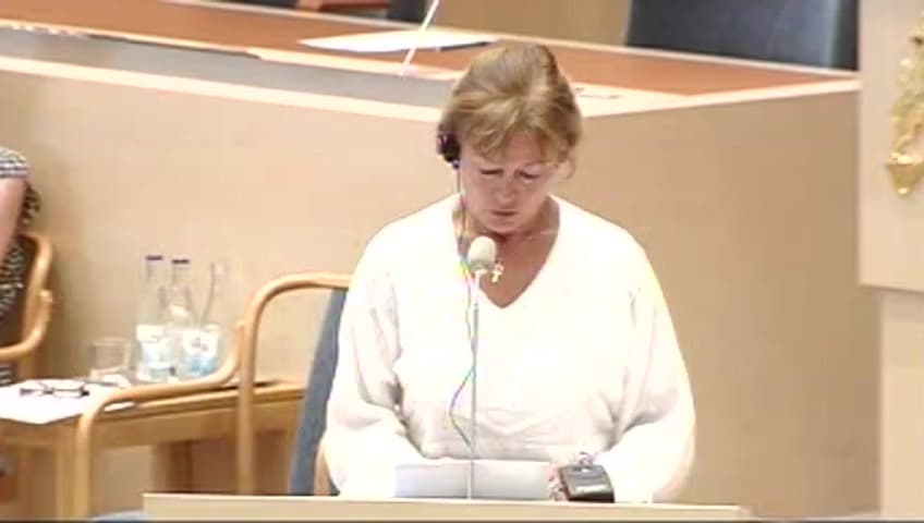 Stillbild från Interpellationsdebatt, Riksantikvarieämbetets flytt till Gotland