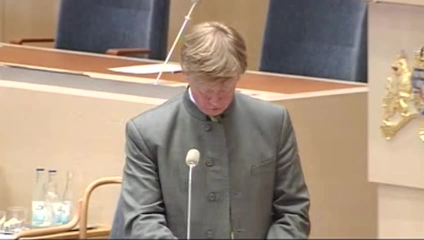 Stillbild från Interpellationsdebatt, Översvämningsrisk för bebyggelse i Mälardalen