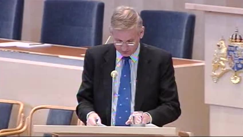 Stillbild från Interpellationsdebatt, Sveriges förhållande till ESK-rättigheterna