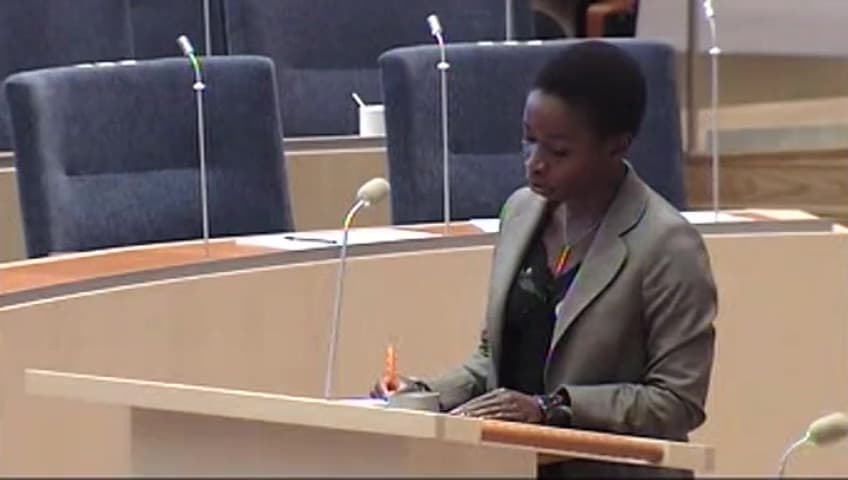 Stillbild från Interpellationsdebatt, Flyktingars möjlighet att byta kommun
