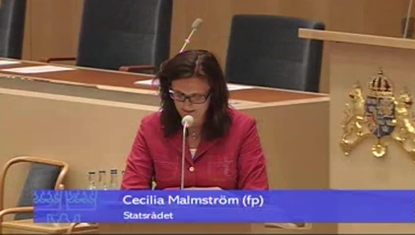 Stillbild från Interpellationsdebatt, Den svenska sexlagstiftningen och EU-ordförandeskapet