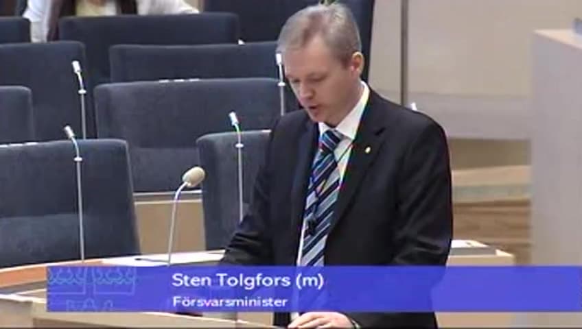 Stillbild från Interpellationsdebatt, Svenska soldaters bevittnande av tortyr