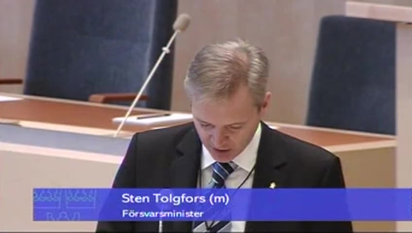 Stillbild från Interpellationsdebatt, Samordningsansvaret vid IT-attack