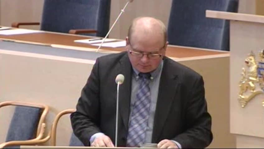 Stillbild från Interpellationsdebatt, Förbud mot produkter från stympade får