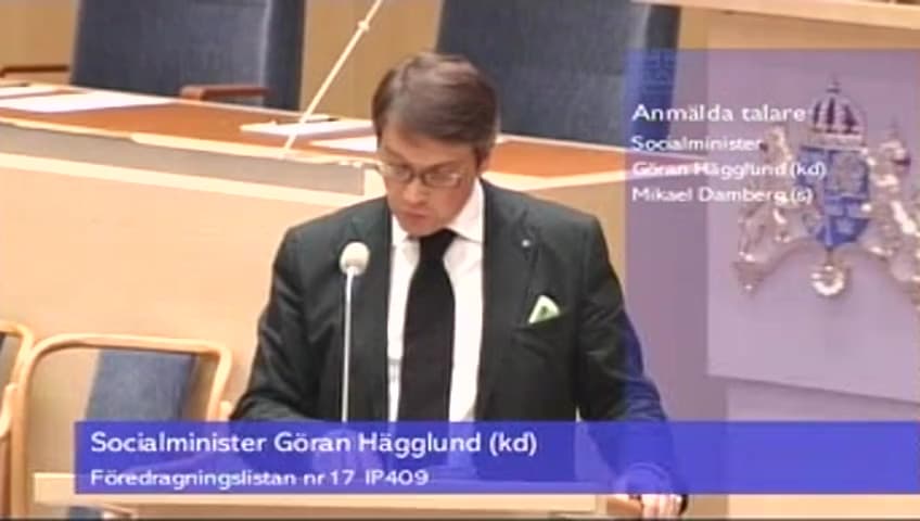 Stillbild från Interpellationsdebatt, Skydd för majoriteten av personalen på en arbetsplats i samband med avknoppningar