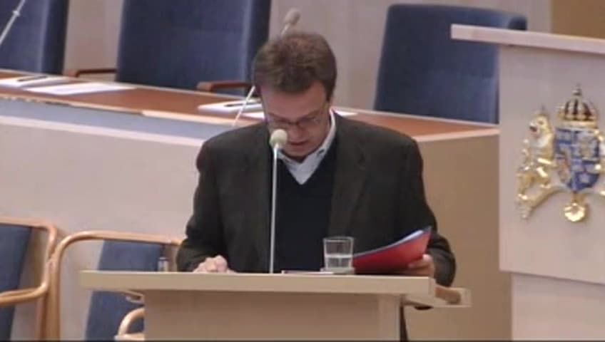 Stillbild från Interpellationsdebatt, Jämställdhetsperspektiv på arbetsmarknadspolitiken