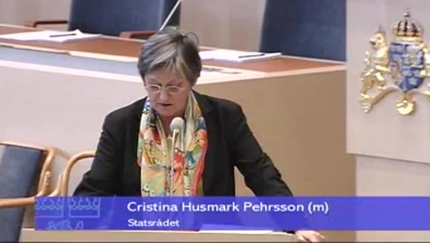 Stillbild från Interpellationsdebatt, Utsorteringskedjan och jämställdheten