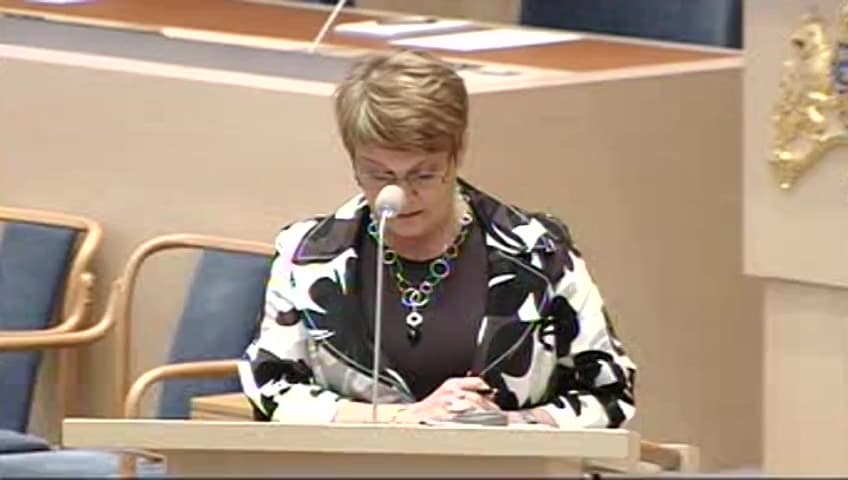 Stillbild från Interpellationsdebatt, Underlag vid utnämning av ny generaldirektör till Affärsverket svenska kraftnät