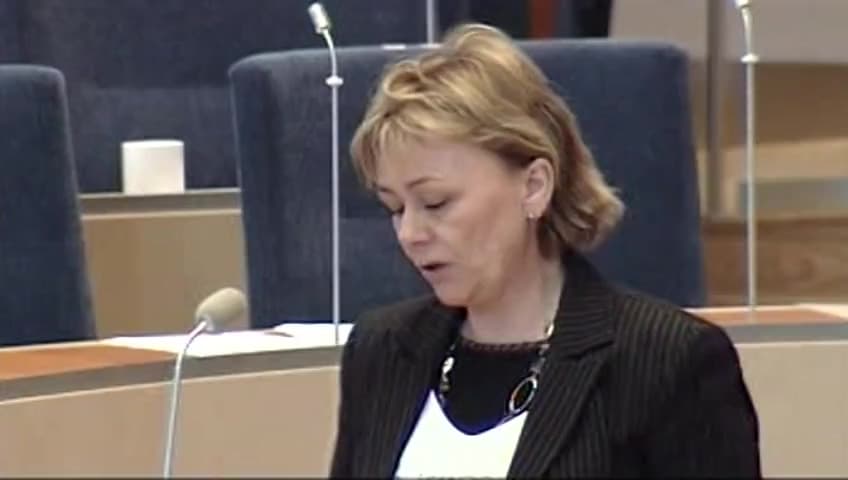 Stillbild från Interpellationsdebatt, Meddelarfrihet i offentligt finansierad privat verksamhet