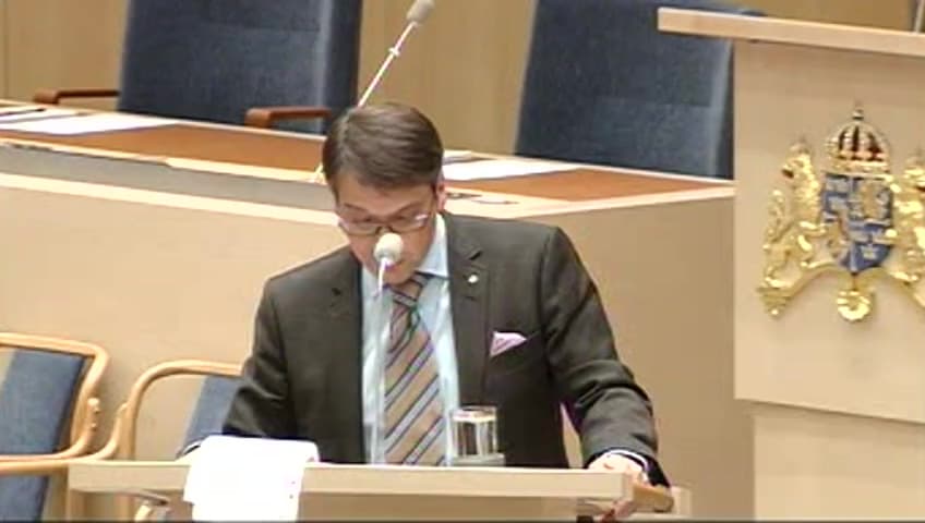Stillbild från Interpellationsdebatt, Försäljningen av Apoteket AB