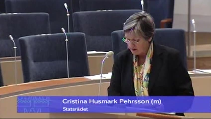 Stillbild från Interpellationsdebatt, Utredning av helhetssyn och arbetslivstrygghet