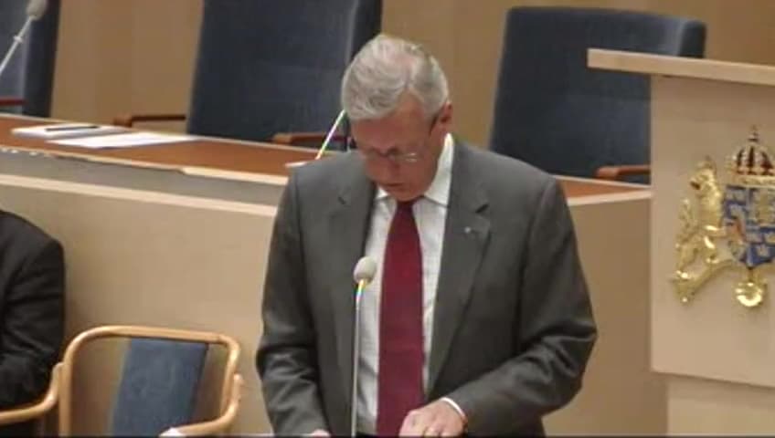 Stillbild från Interpellationsdebatt, Utförsäljningen av Telia Sonera