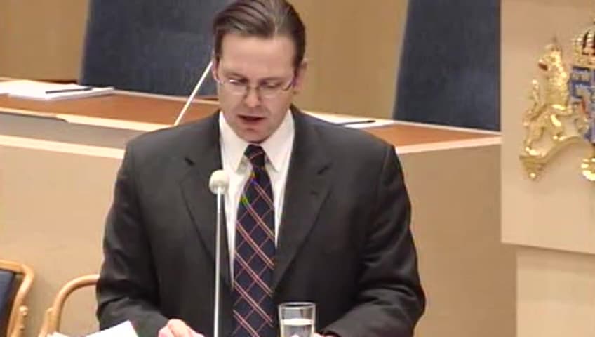 Stillbild från Interpellationsdebatt, Nationell lagstiftning angående införselkvoter av alkohol