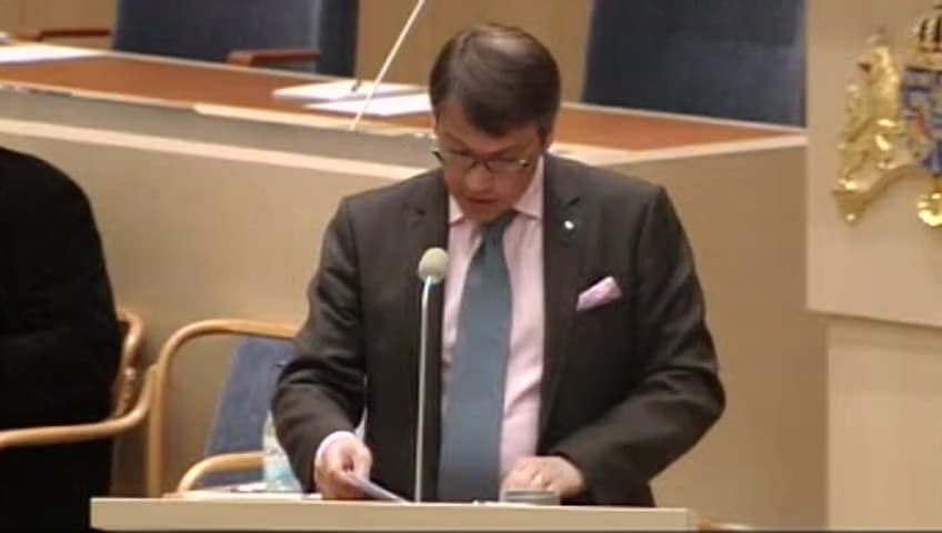 Stillbild från Interpellationsdebatt, Vårdnadsbidraget och konsekvenser för barnomsorgen
