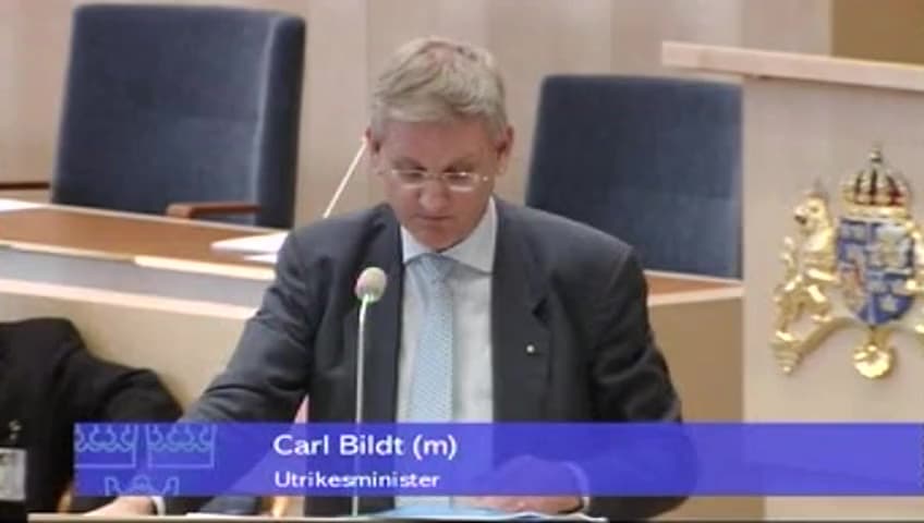 Stillbild från Interpellationsdebatt, Vikten av en fredlig lösning på konflikten i Colombia