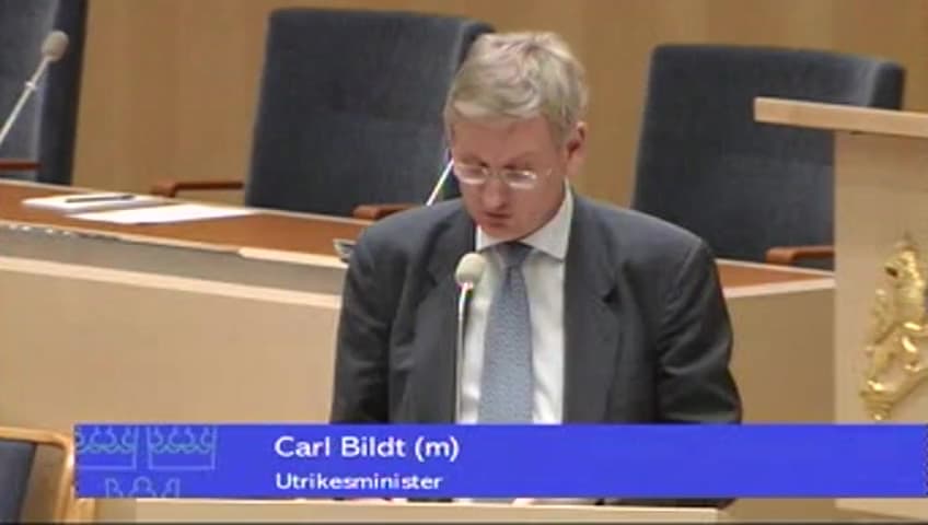 Stillbild från Interpellationsdebatt, Guantanamos stängning
