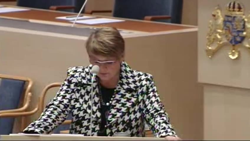 Stillbild från Interpellationsdebatt, Nedläggning av sågverket på Seskarö