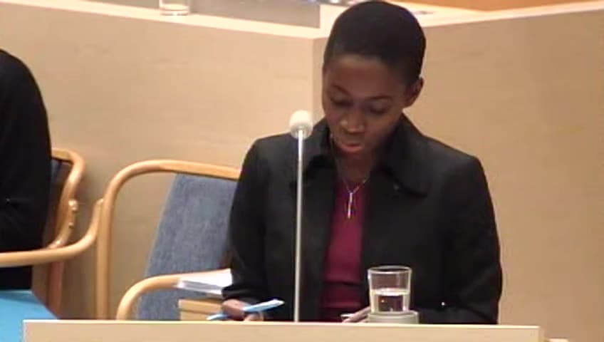 Stillbild från Interpellationsdebatt, Pengar till jämställdhetspolitik
