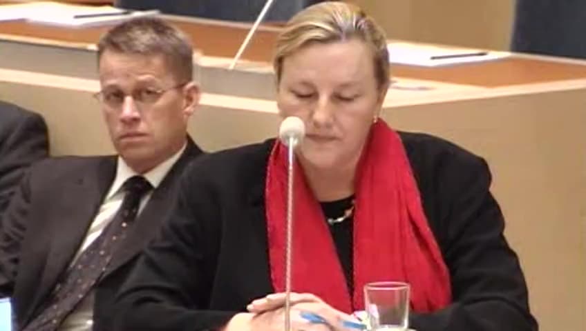 Stillbild från Interpellationsdebatt, Nedskärningar i exportfrämjandet och konsekvenser för småföretagen 