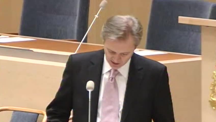 Stillbild från Interpellationsdebatt, Nedläggning av Försvarsmaktens marina förmåga
