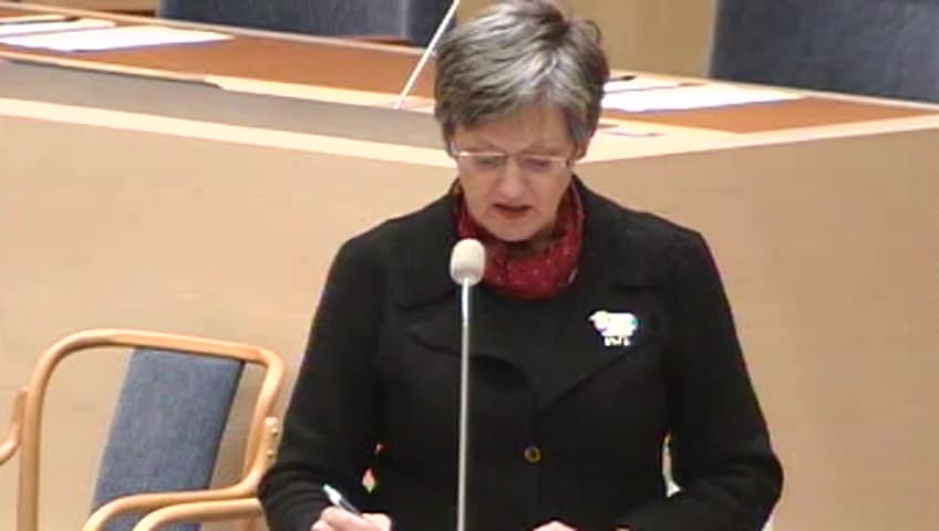 Stillbild från Interpellationsdebatt, Anställningsskyddet för sjukskrivna