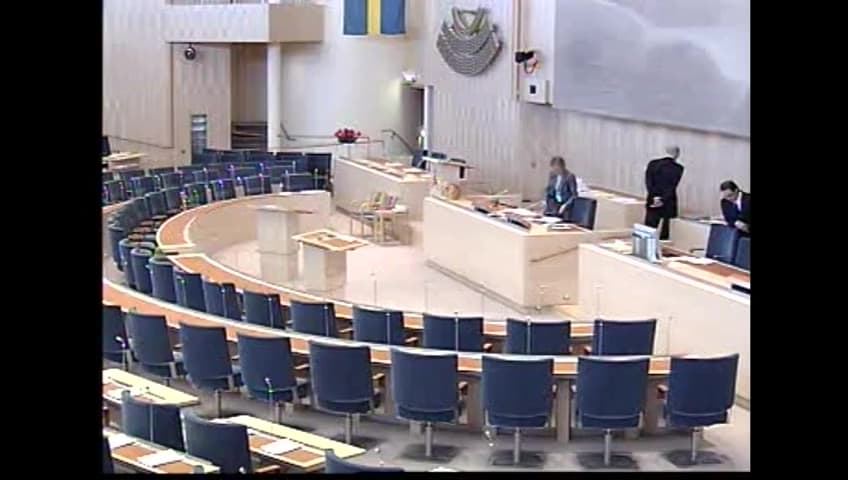 Stillbild från Interpellationsdebatt, Finsam