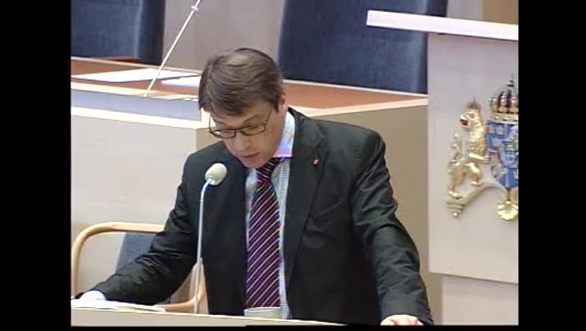Stillbild från Interpellationsdebatt, Förvaltningen av småviltjakten på statens marker i fjällområdet