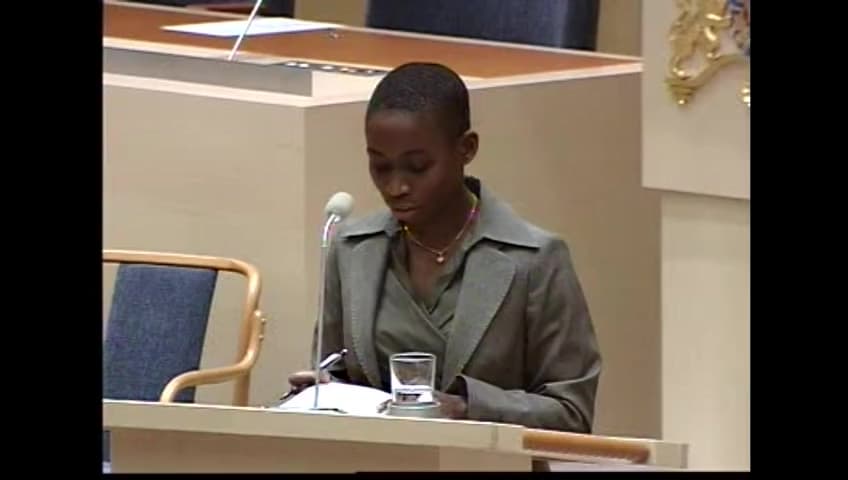 Stillbild från Interpellationsdebatt, Europarådets kampanj mot mäns våld mot kvinnor och våld i nära relationer