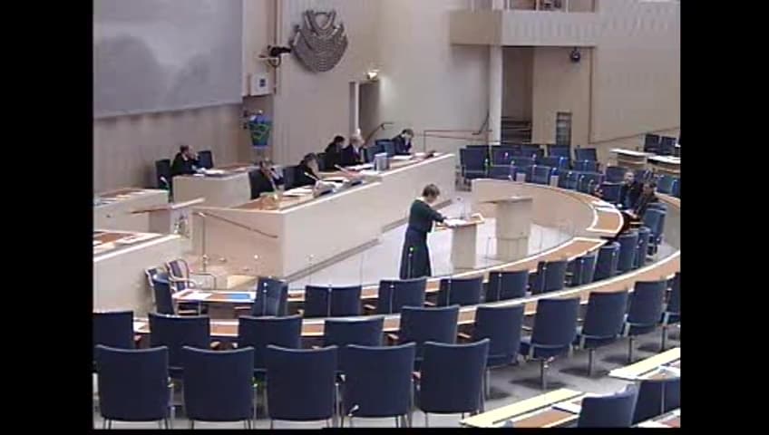 Stillbild från Interpellationsdebatt, Exploatering i världsarvsområdet Laponia