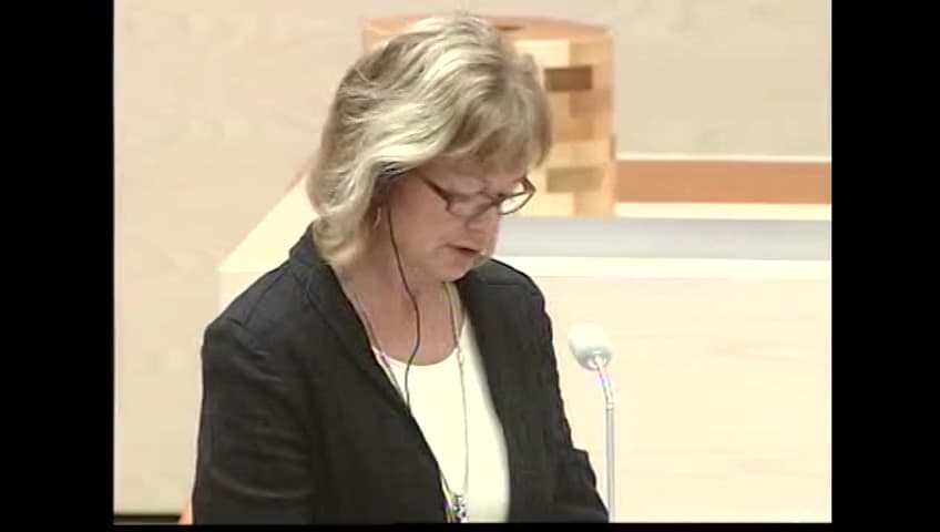 Stillbild från Interpellationsdebatt, Effekterna för kulturarbetarna av den försämrade arbetslöshetsförsäkringen 