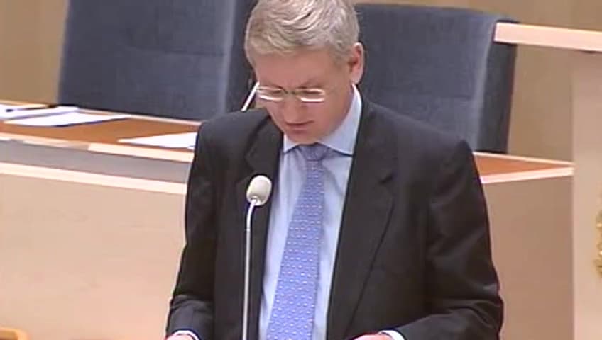 Stillbild från Interpellationsdebatt, Svenskt initiativ till internationell HBT-konvention och HBT-världskonferens