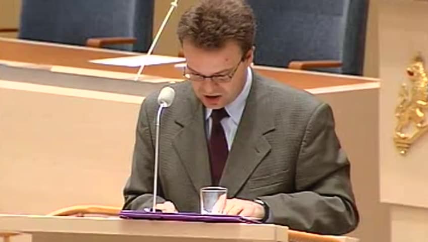 Stillbild från Interpellationsdebatt, Icke fackligt anslutna arbetares rättigheter